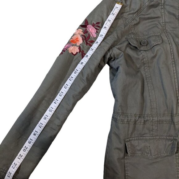 Ødyn (Odyn) Floral Embroidered Olive Green Quilted Military Jacket Size Small - Picture 6 of 11